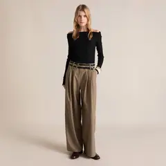 MANGO - Enterito Cinturón Tejido Combinado Mujer
