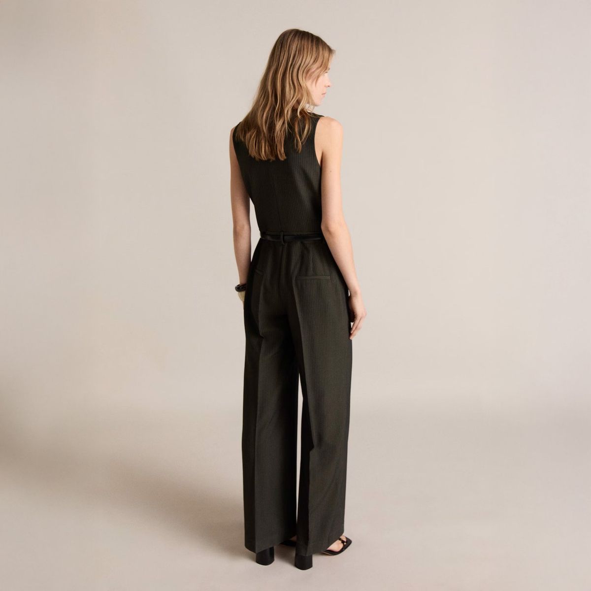 MANGO - Enterito Raya Diplomática Cinturón Mujer Mango