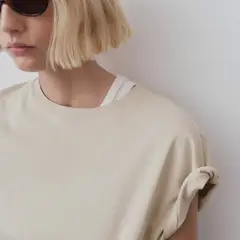 MANGO - Polera Algodón Manga Corta Mujar