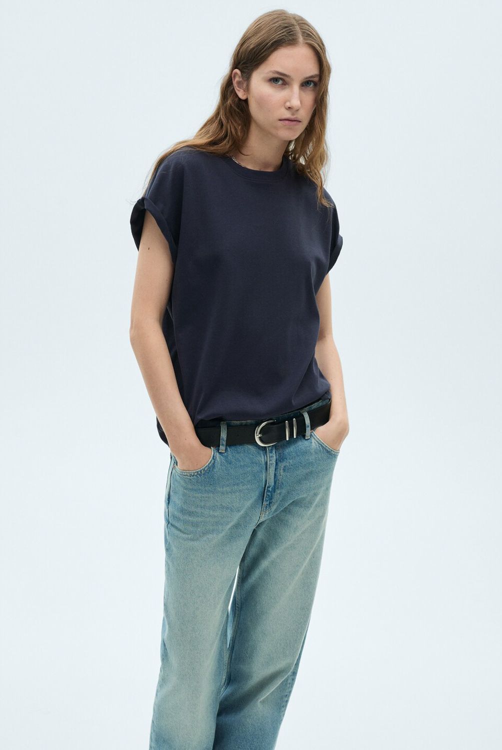MANGO - Polera Algodón Manga Corta Mujar Mango