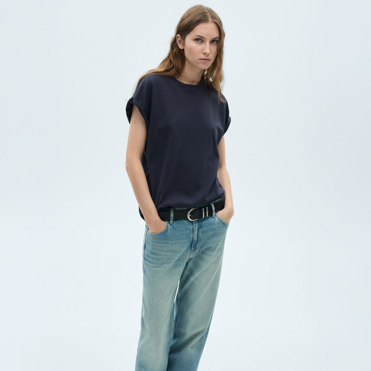 MANGO - Polera Algodón Manga Corta Mujar Mango