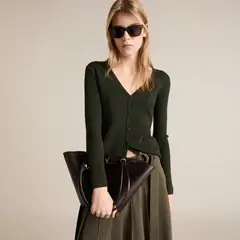 MANGO - Cárdigan Punto Cuello Pico Mujer