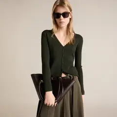 MANGO - Cárdigan Punto Cuello Pico Mujer