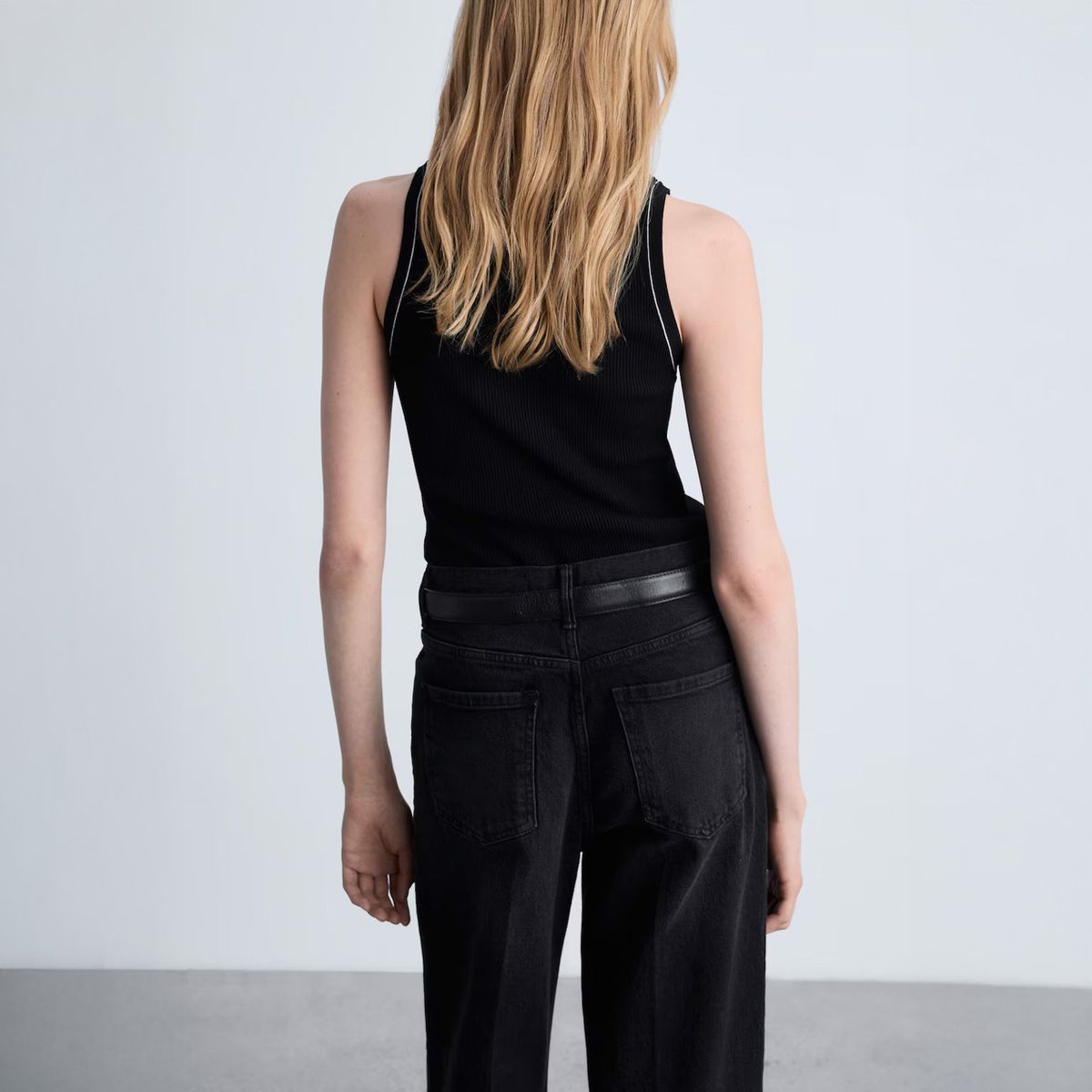 MANGO - Top Canalé Ribetes Contraste Mujar Mango