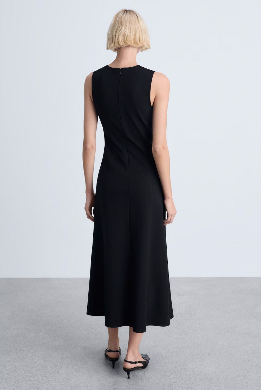 MANGO - Vestido Midi Evasé Mujer Mango
