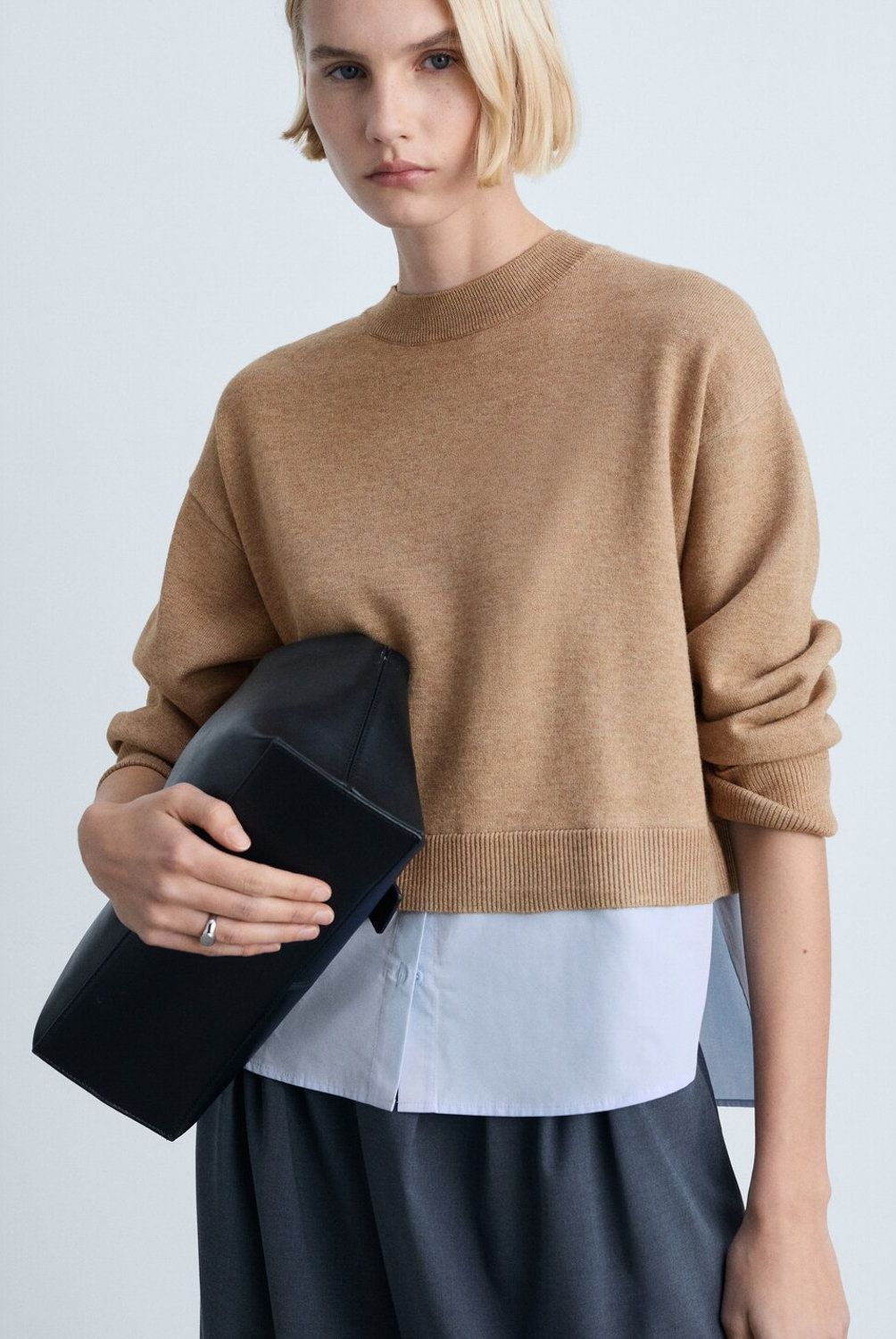 MANGO - Sweater Punto Combinado Mujer Mango