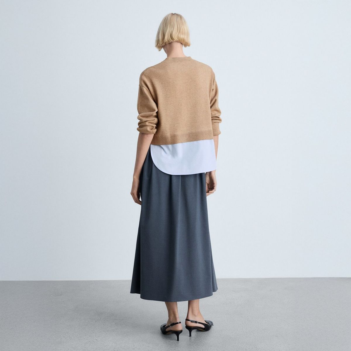 MANGO - Sweater Punto Combinado Mujer Mango