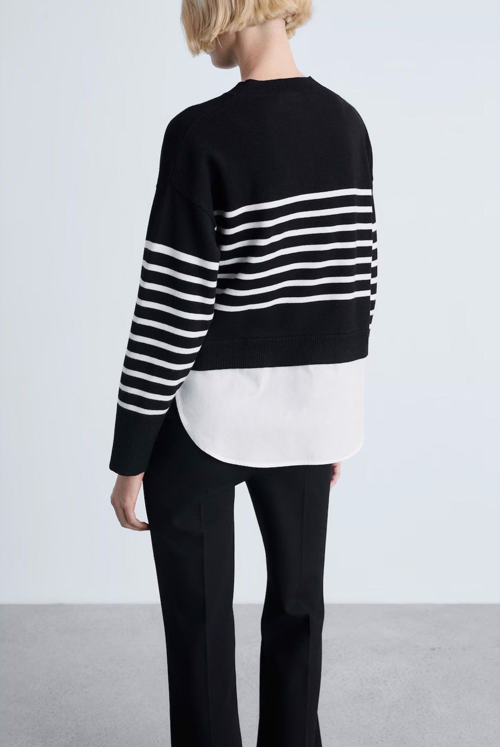 MANGO - Sweater Punto Combinado Mujer Mango