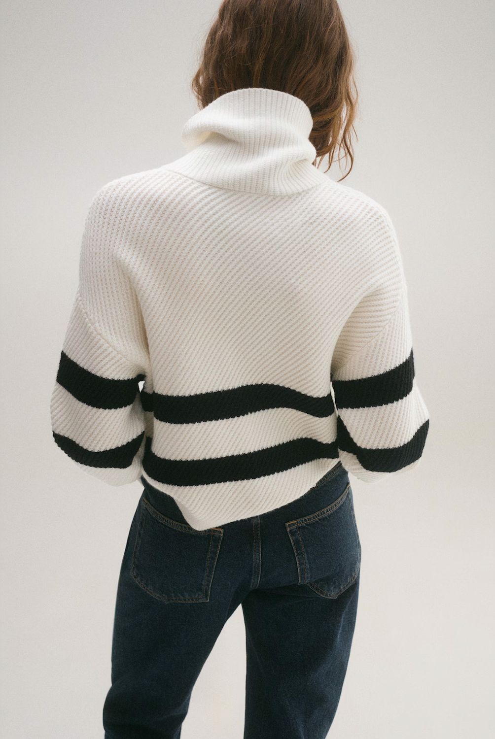MANGO - Sweater Punto Canalé Rayas Mujer Mango