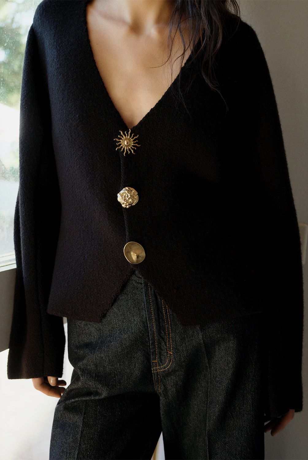 MANGO - Chaqueta Punto Botones Joya Mujer Mango