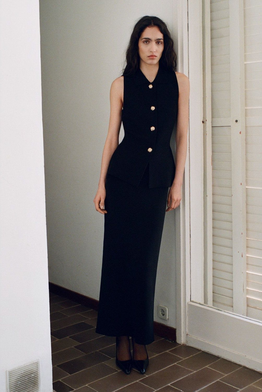 MANGO - Falda Midi Punto Fino Mujer Mango