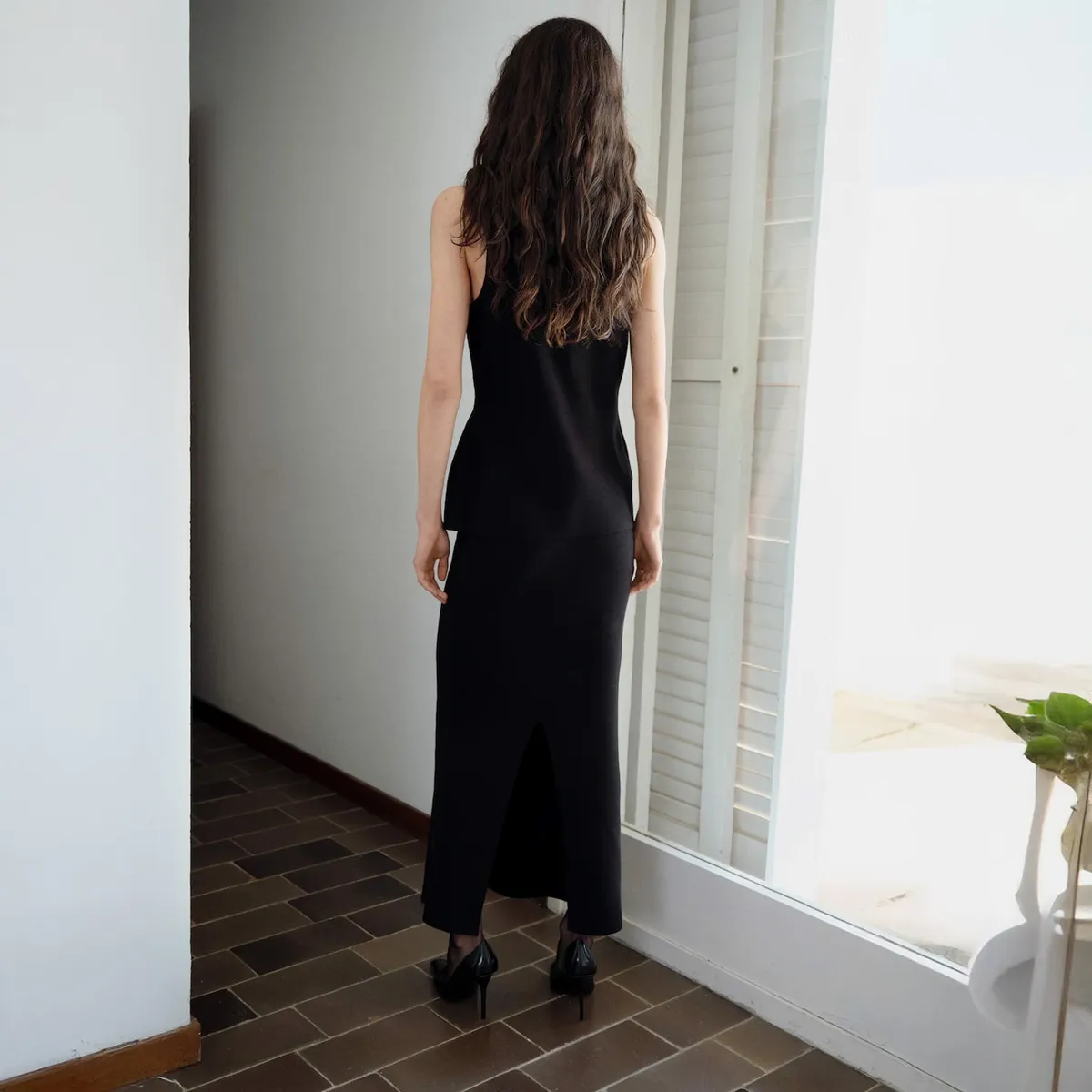 MANGO - Falda Midi Punto Fino Mujer Mango