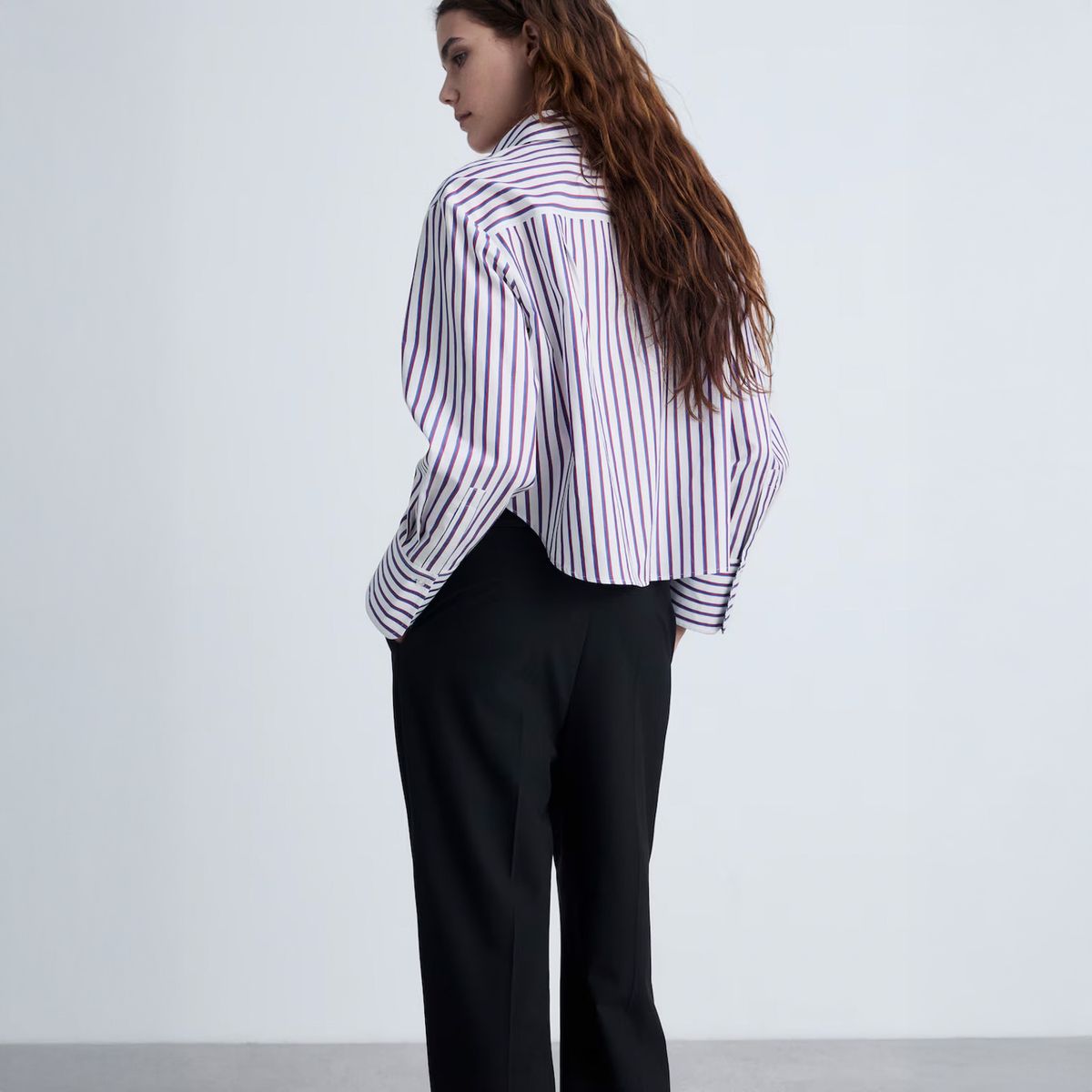 MANGO - Camisa Crop Rayas Mujer Mango