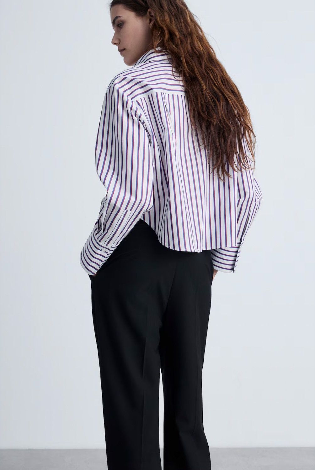 MANGO - Camisa Crop Rayas Mujer Mango