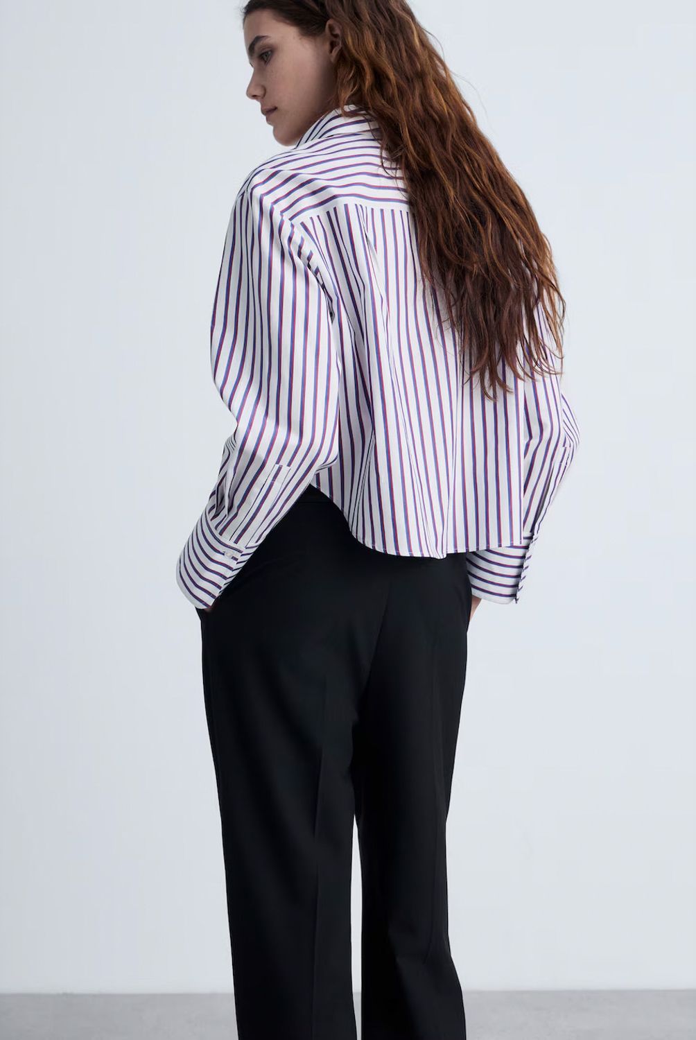 MANGO - Camisa Crop Rayas Mujer Mango