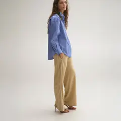 MANGO - Camisa Rayas Combinada Algodón Mujer