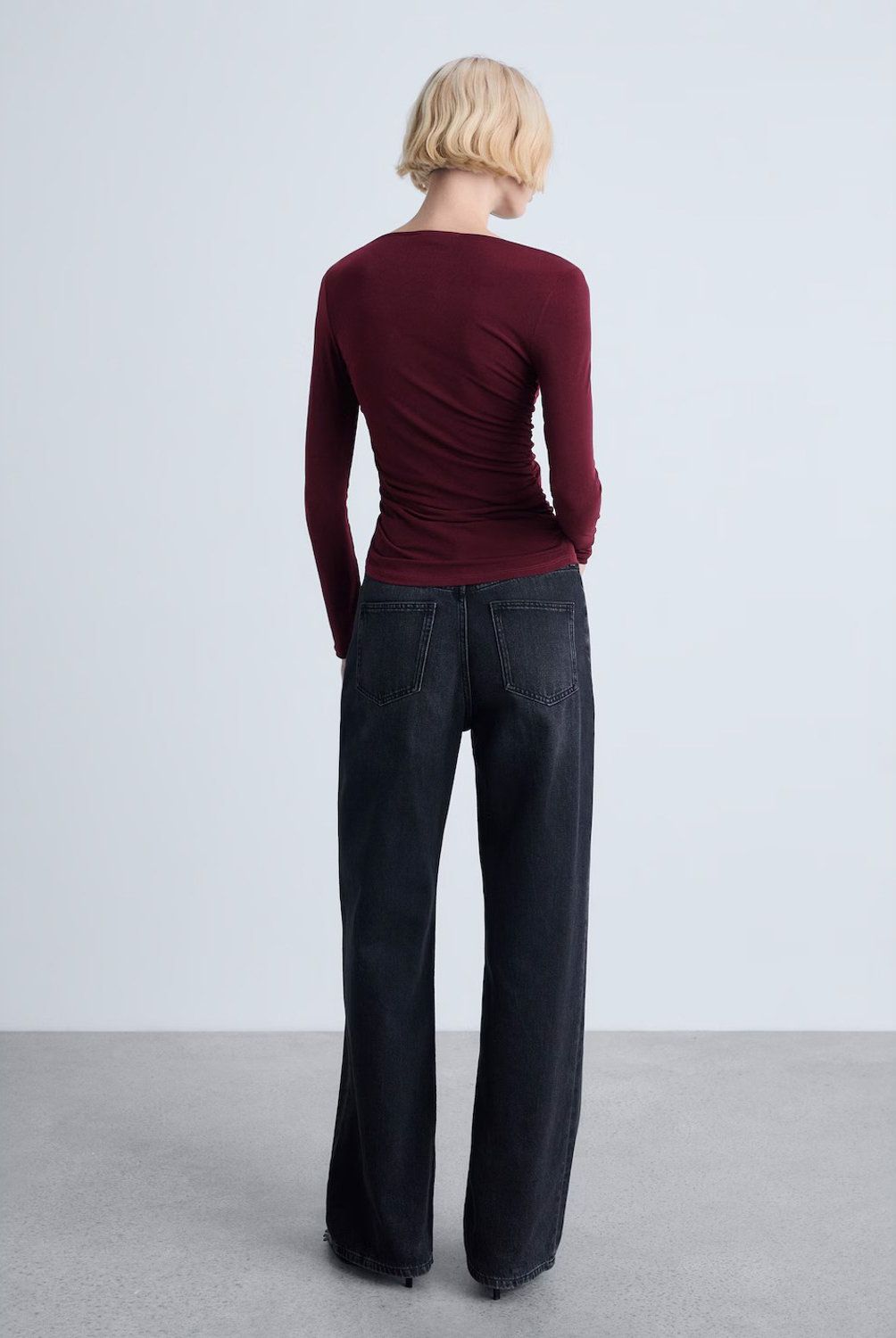 MANGO - Polera Drapeada Slim Fit Mujar Mango