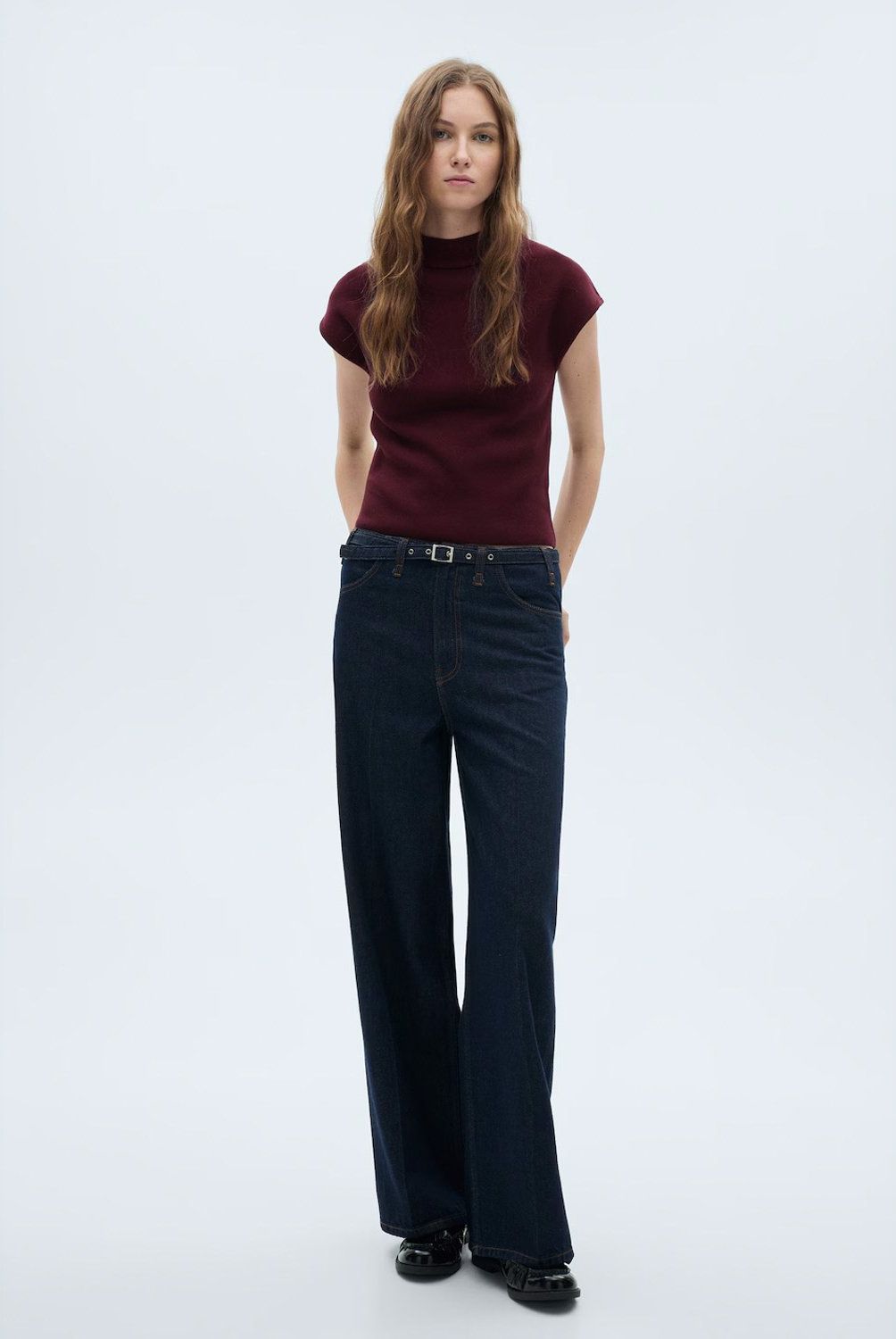 MANGO - Sweater Cuello Perkins Manga Corta Mujer Mango