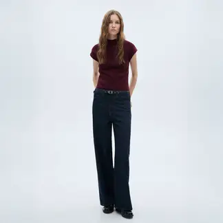 MANGO - Sweater Cuello Perkins Manga Corta Mujer