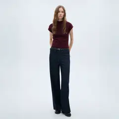 MANGO - Sweater Cuello Perkins Manga Corta Mujer