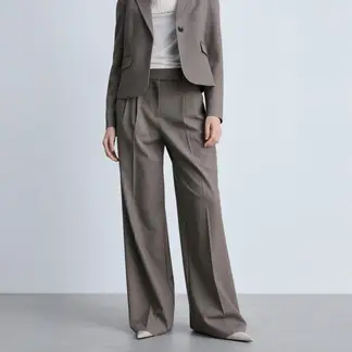 MANGO - Pantalón Traje Wideleg Mujer