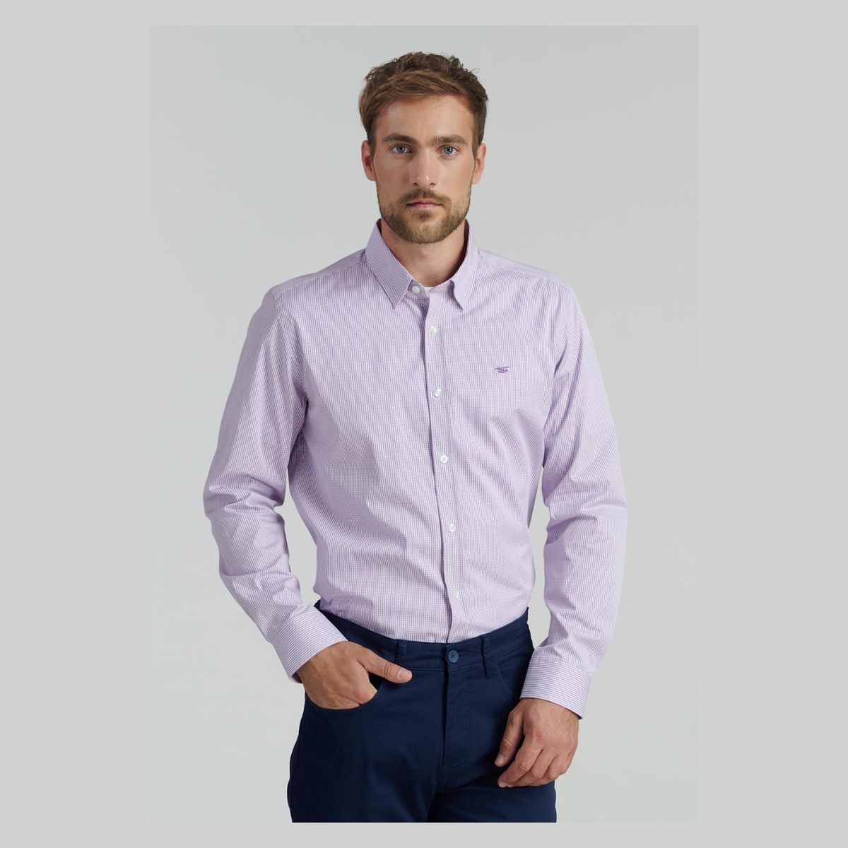 FEROUCH - Camisa Manga Larga Algodón Hombre Ferouch