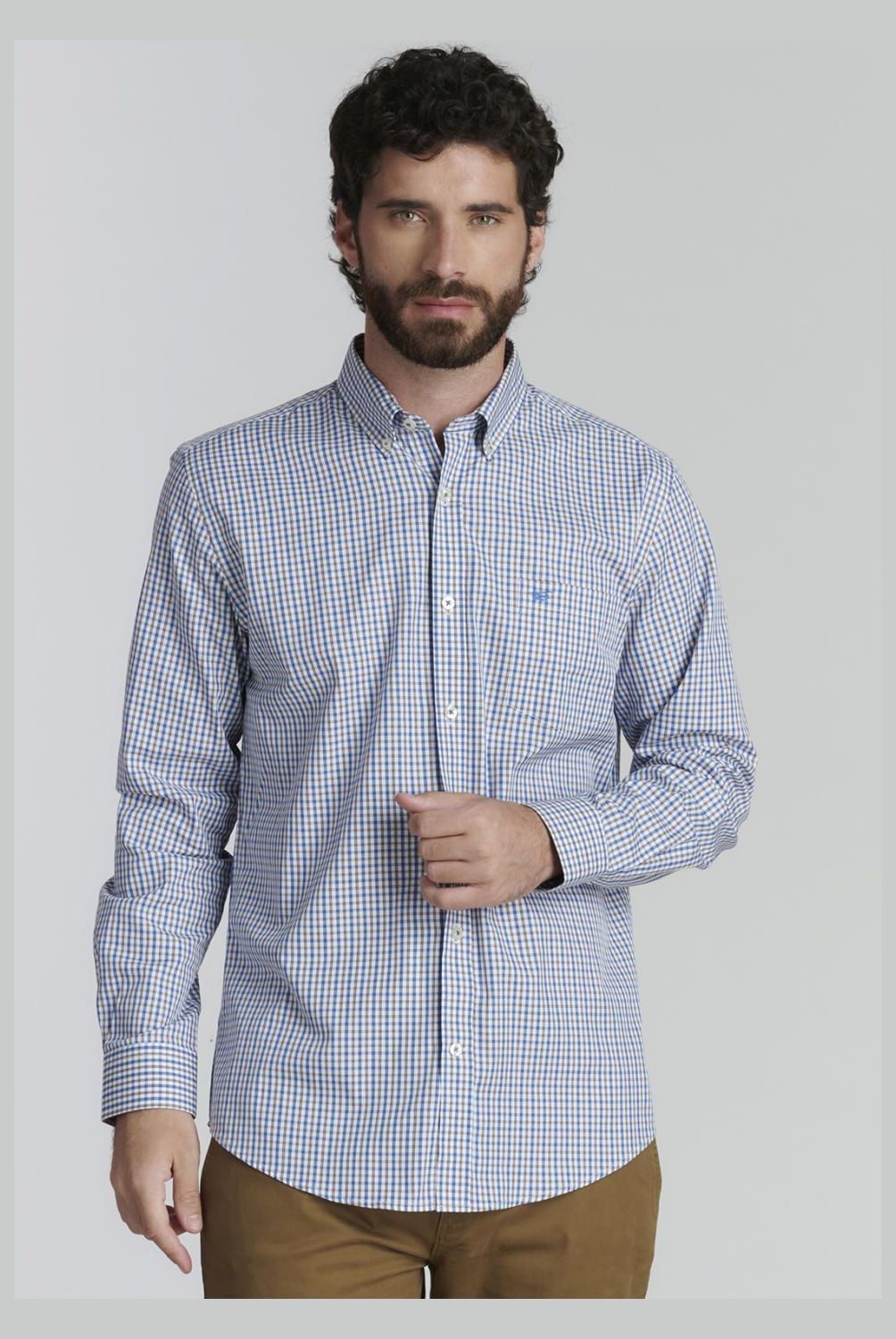 FEROUCH - Camisa Manga Larga Algodón Hombre Ferouch