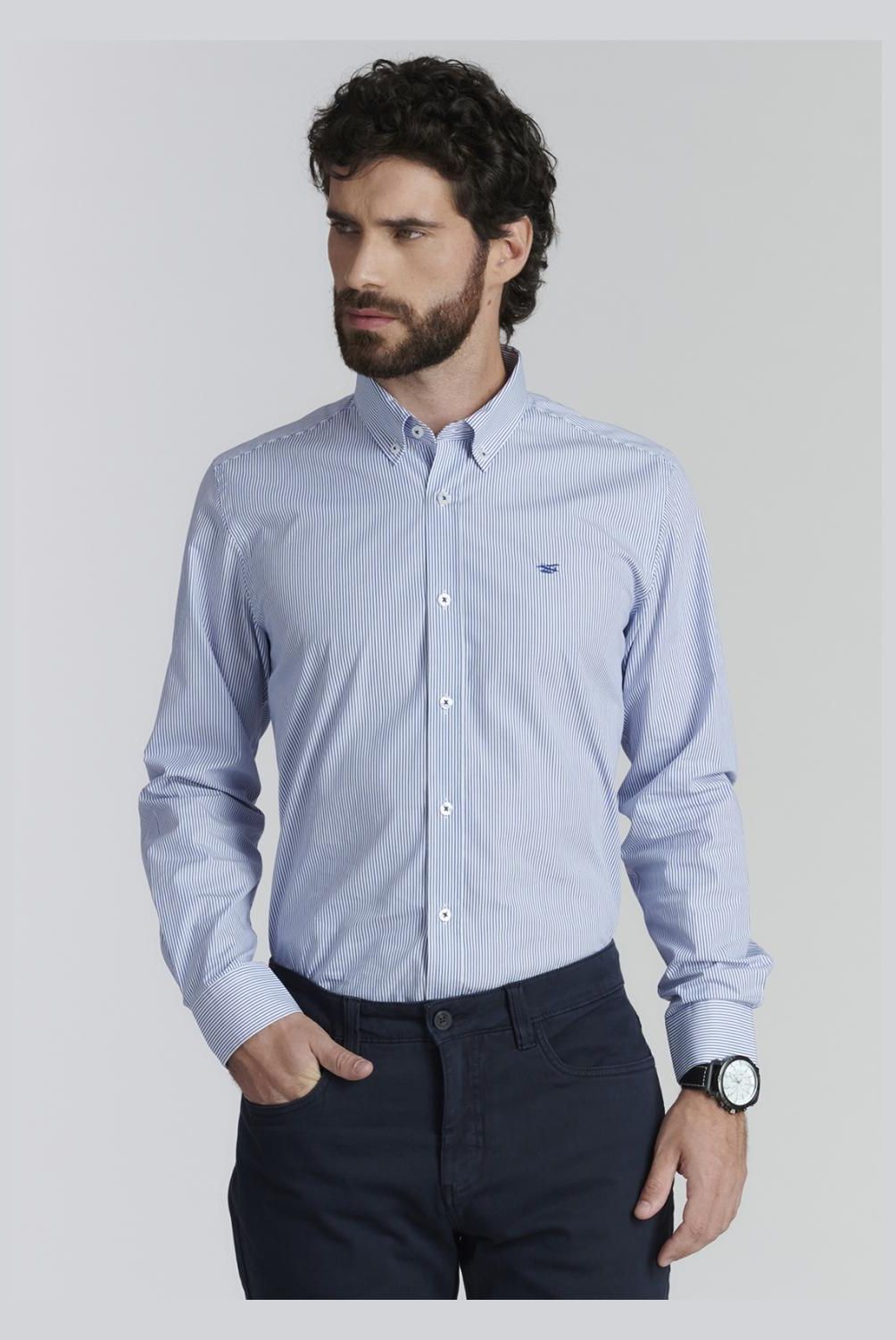 FEROUCH - Camisa Manga Larga Algodón Hombre Ferouch