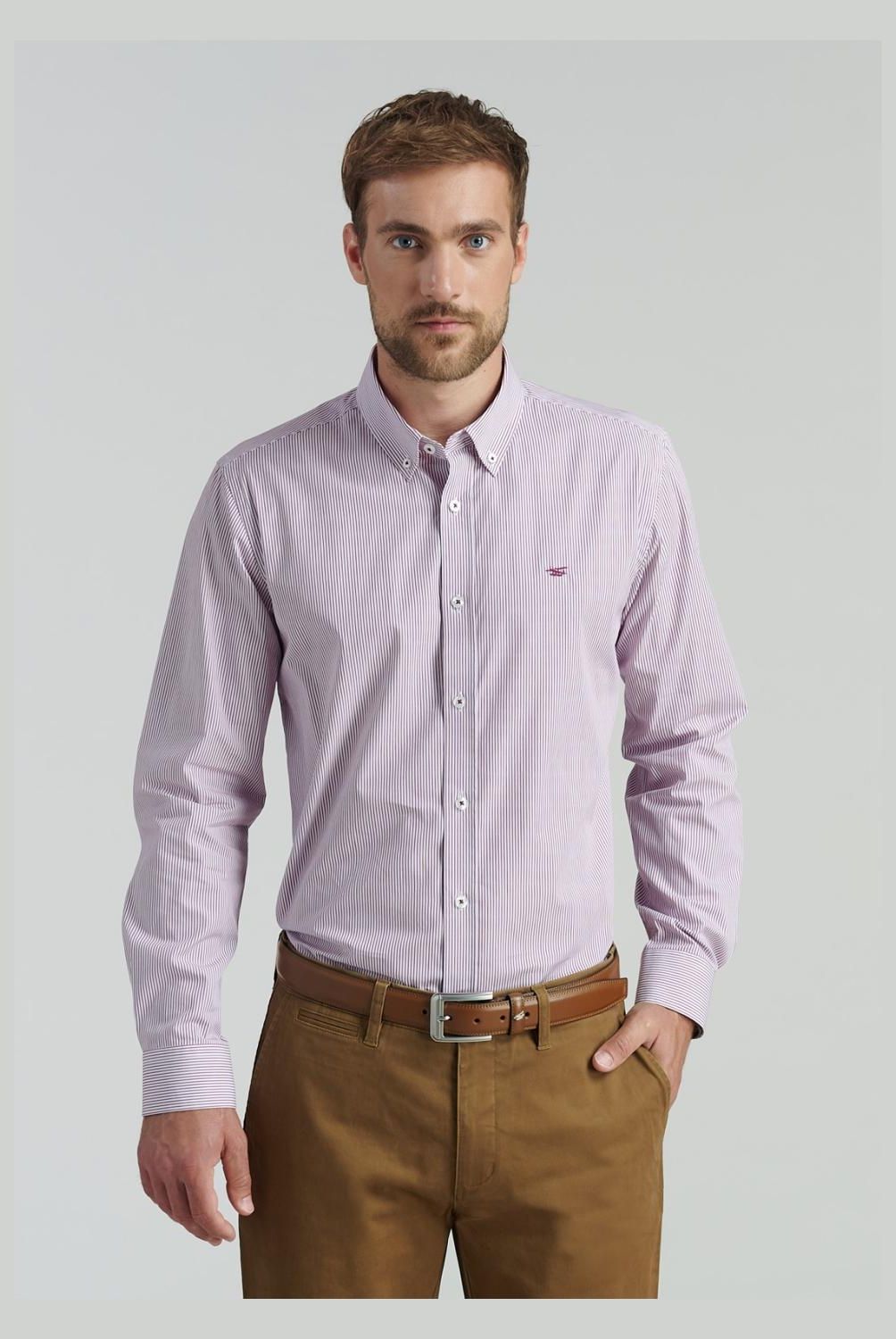 FEROUCH - Camisa Manga Larga Algodón Hombre Ferouch