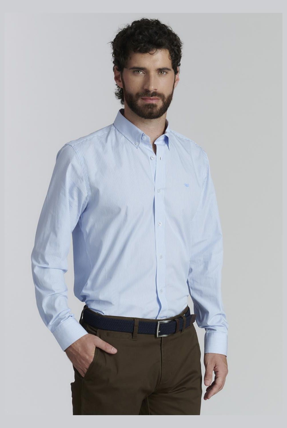 FEROUCH - Camisa Manga Larga Algodón Hombre Ferouch