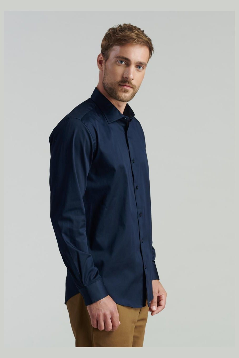 FEROUCH - Camisa Manga Larga Algodón Hombre Ferouch
