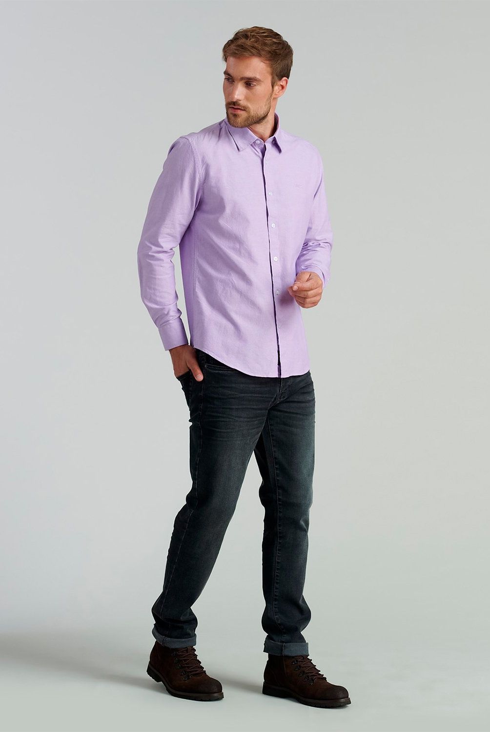 FEROUCH - Camisa Manga Larga Algodón Hombre Ferouch
