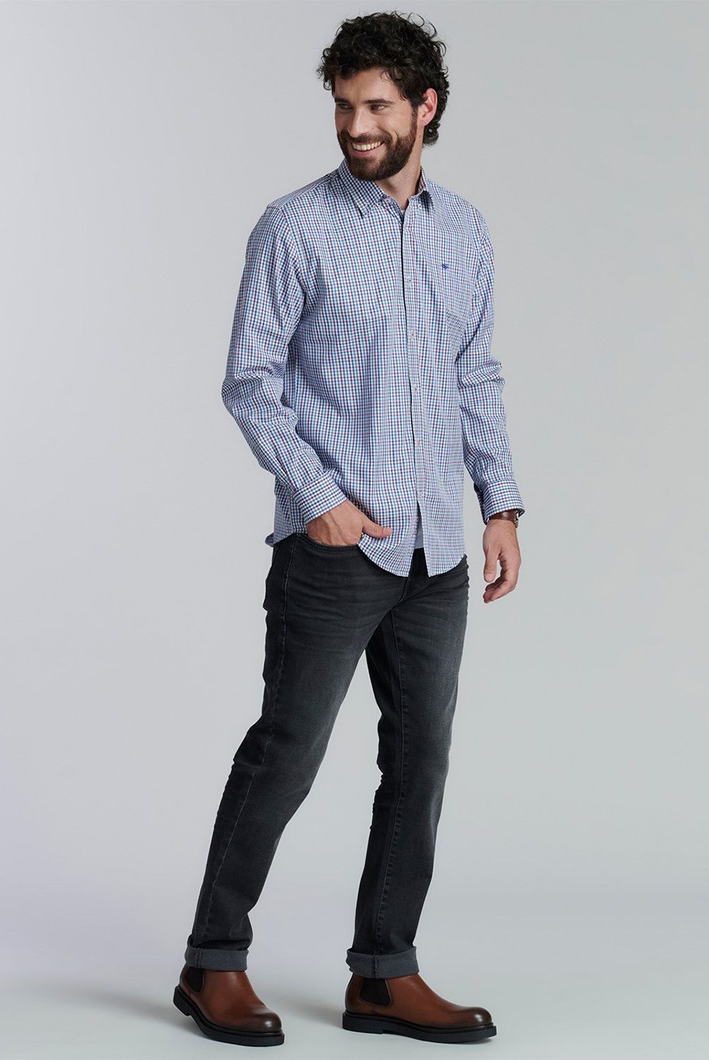 FEROUCH - Camisa Manga Larga Algodón Hombre Ferouch