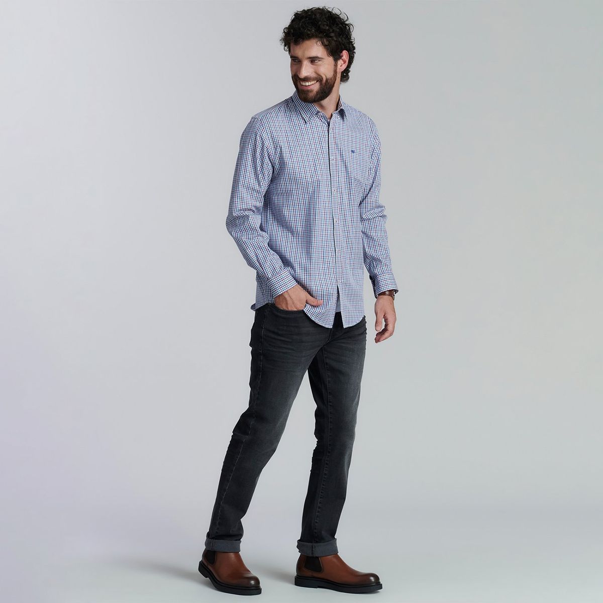 FEROUCH - Camisa Manga Larga Algodón Hombre Ferouch