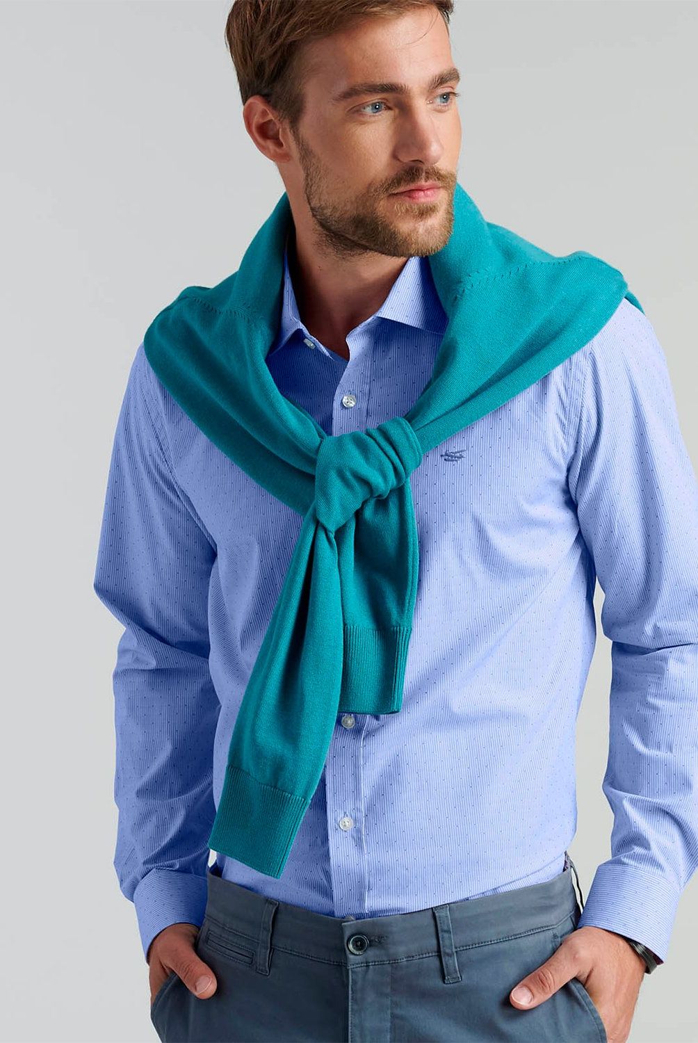 FEROUCH - Camisa Manga Larga Algodón Hombre Ferouch