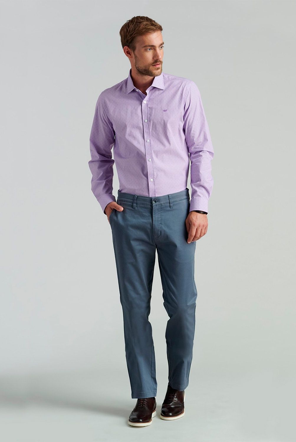 FEROUCH - Camisa Manga Larga Algodón Hombre Ferouch