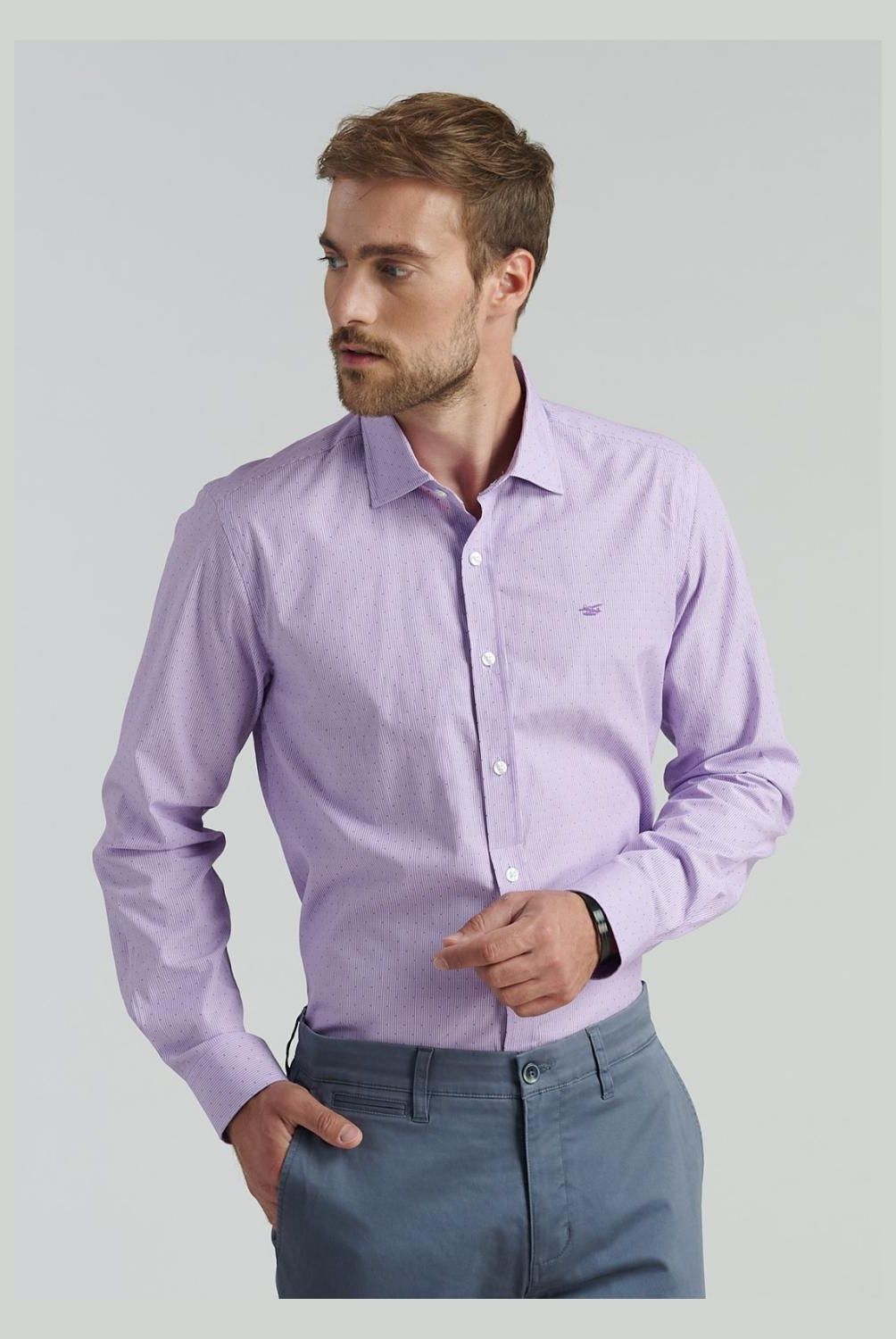 FEROUCH - Camisa Manga Larga Algodón Hombre Ferouch