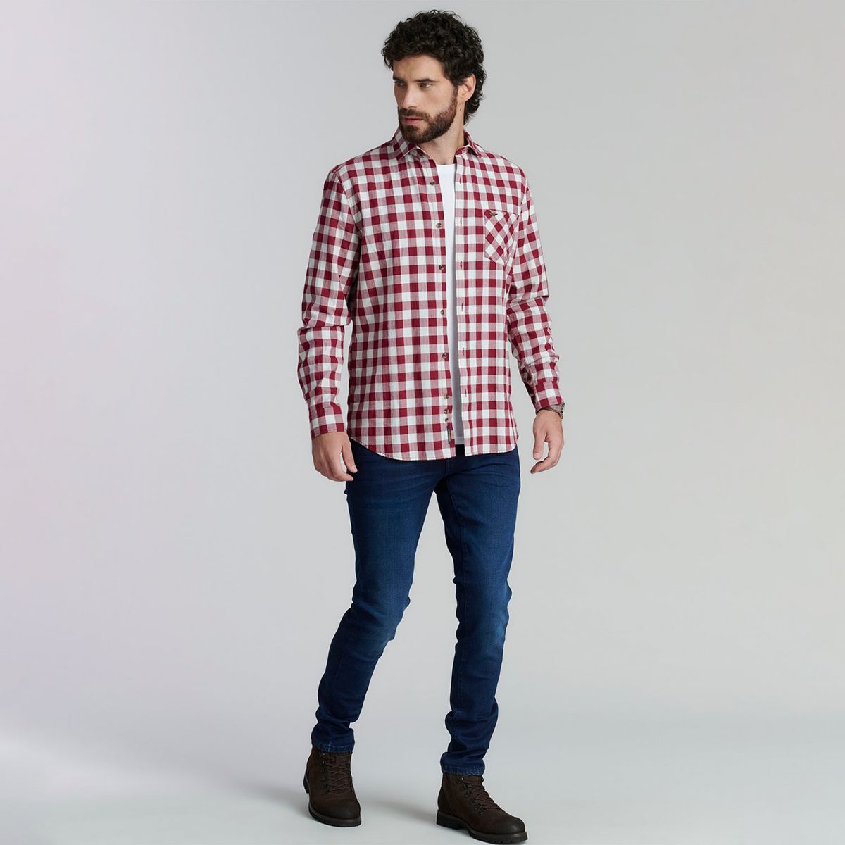 FEROUCH - Camisa Manga Larga Algodón Hombre Ferouch
