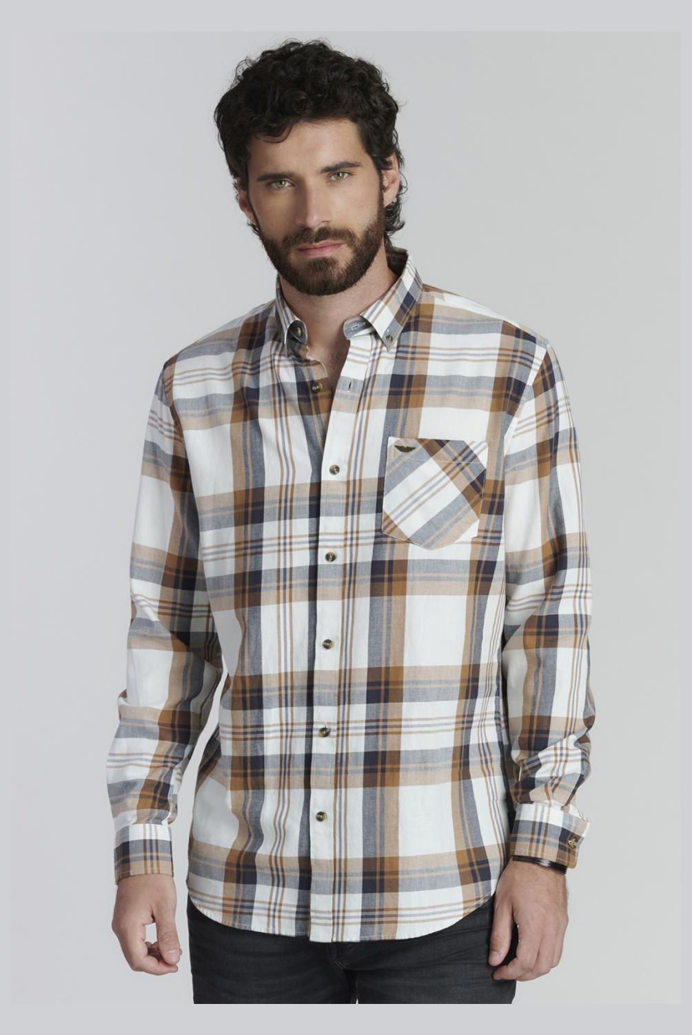 FEROUCH - Camisa Manga Larga Algodón Hombre Ferouch