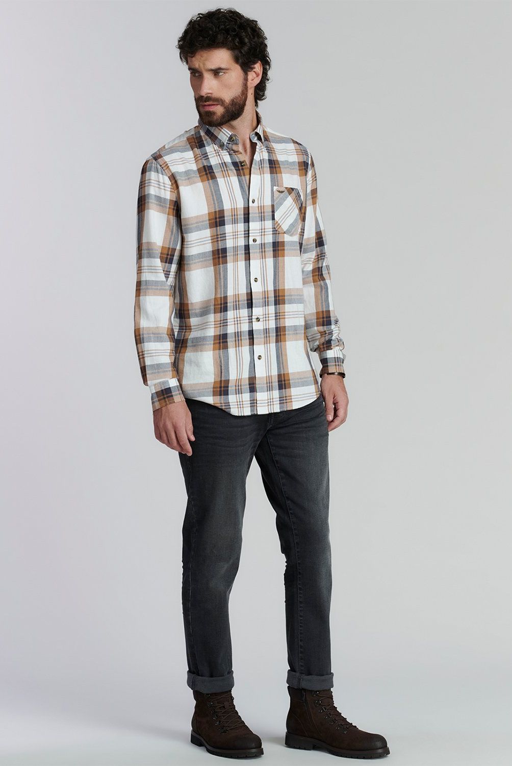 FEROUCH - Camisa Manga Larga Algodón Hombre Ferouch