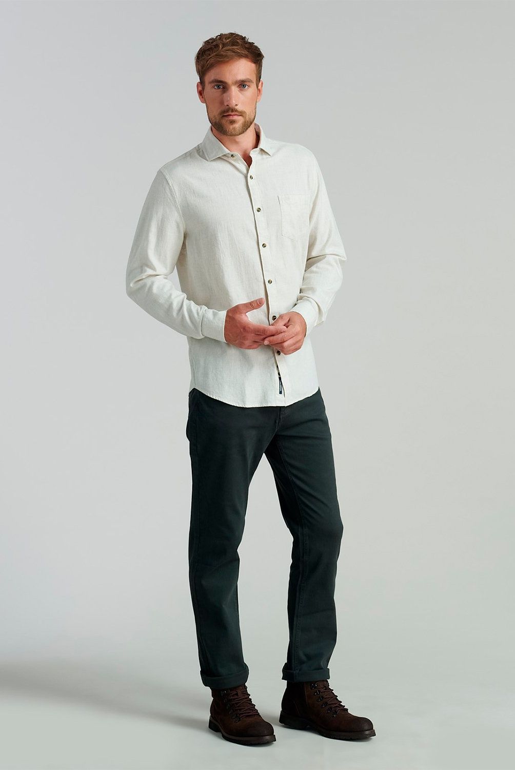 FEROUCH - Camisa Manga Larga Algodón Hombre Ferouch