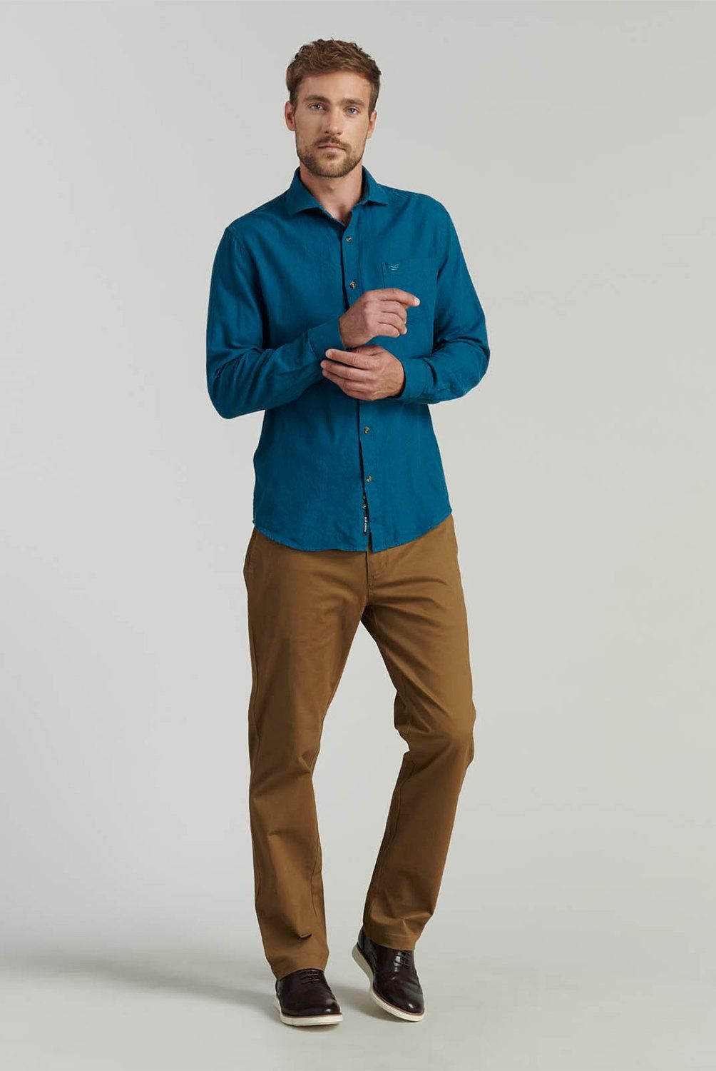 FEROUCH - Camisa Manga Larga Algodón Hombre Ferouch