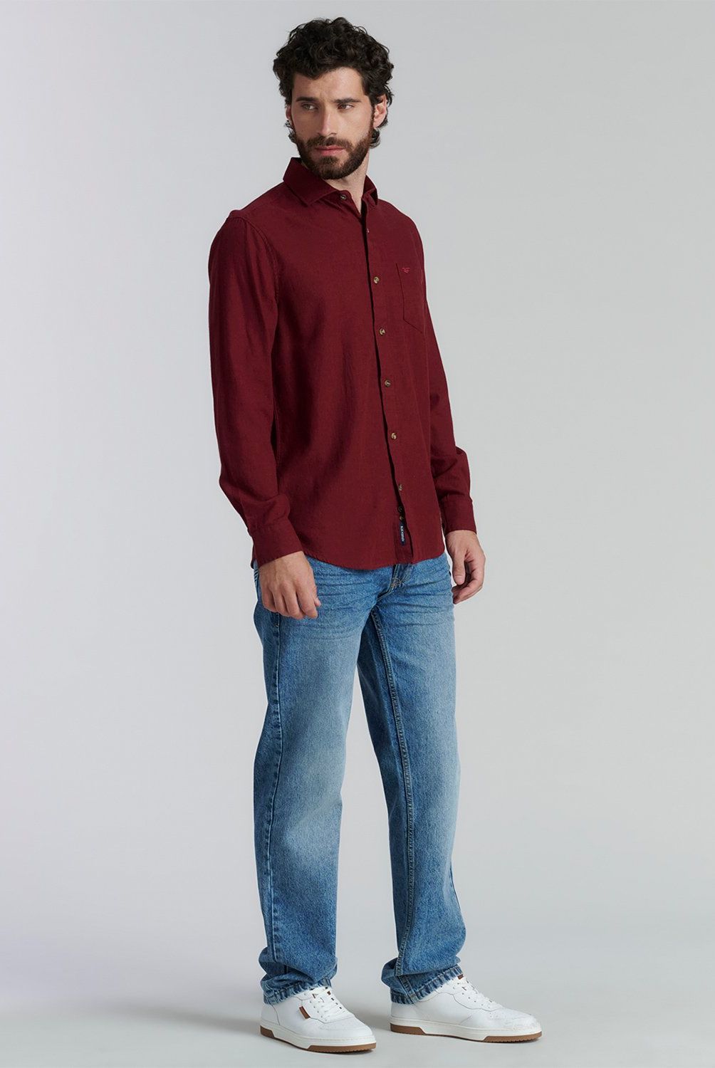 FEROUCH - Camisa Manga Larga Algodón Hombre Ferouch