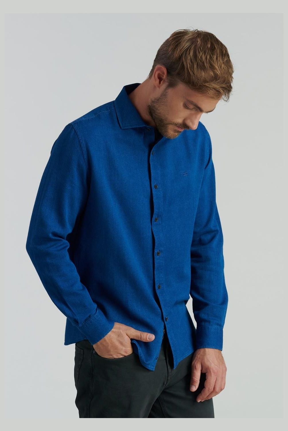 FEROUCH - Camisa Manga Larga Algodón Hombre Ferouch
