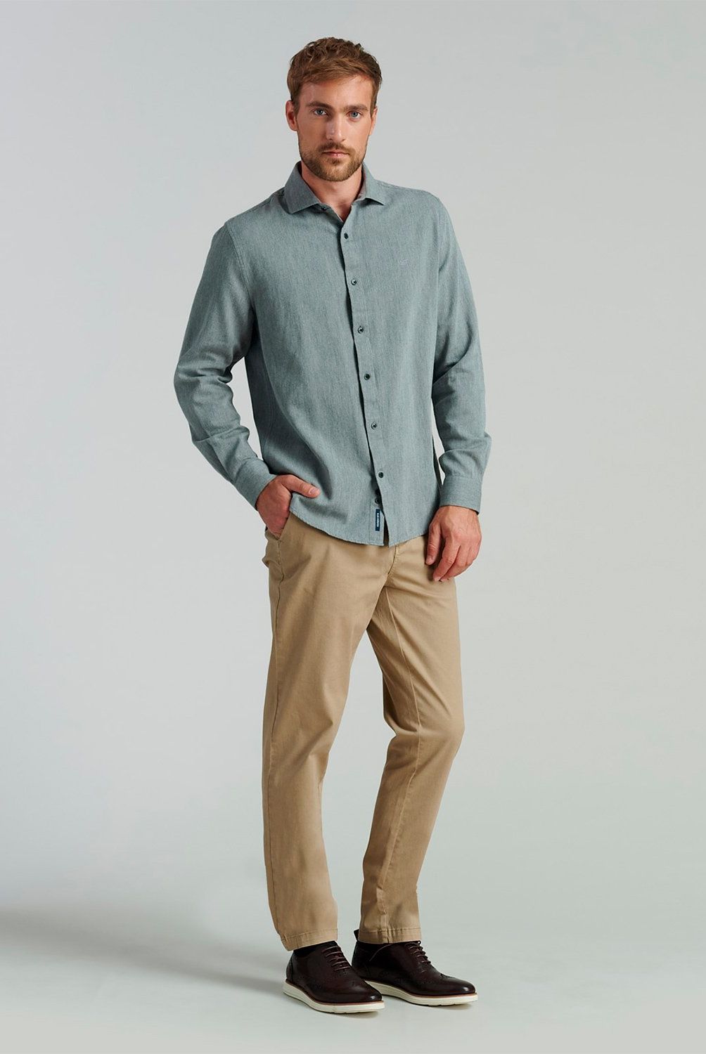 FEROUCH - Camisa Manga Larga Algodón Hombre Ferouch