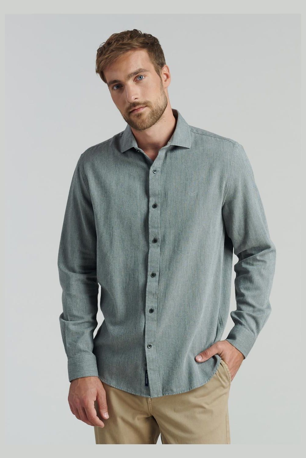 FEROUCH - Camisa Manga Larga Algodón Hombre Ferouch