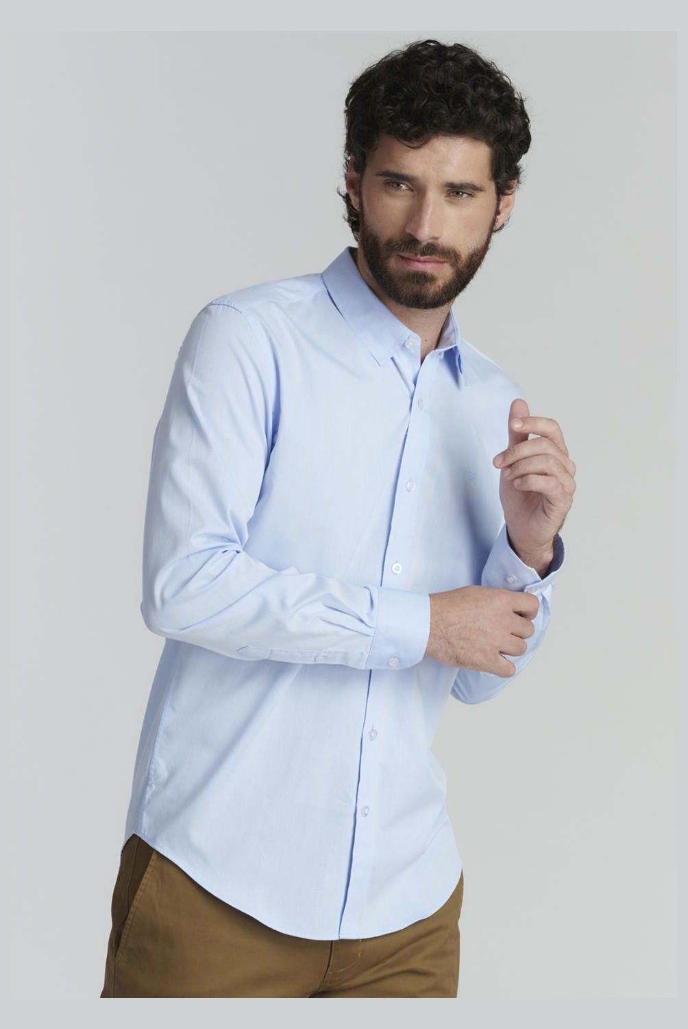 FEROUCH - Camisa Manga Larga Algodón Hombre Ferouch