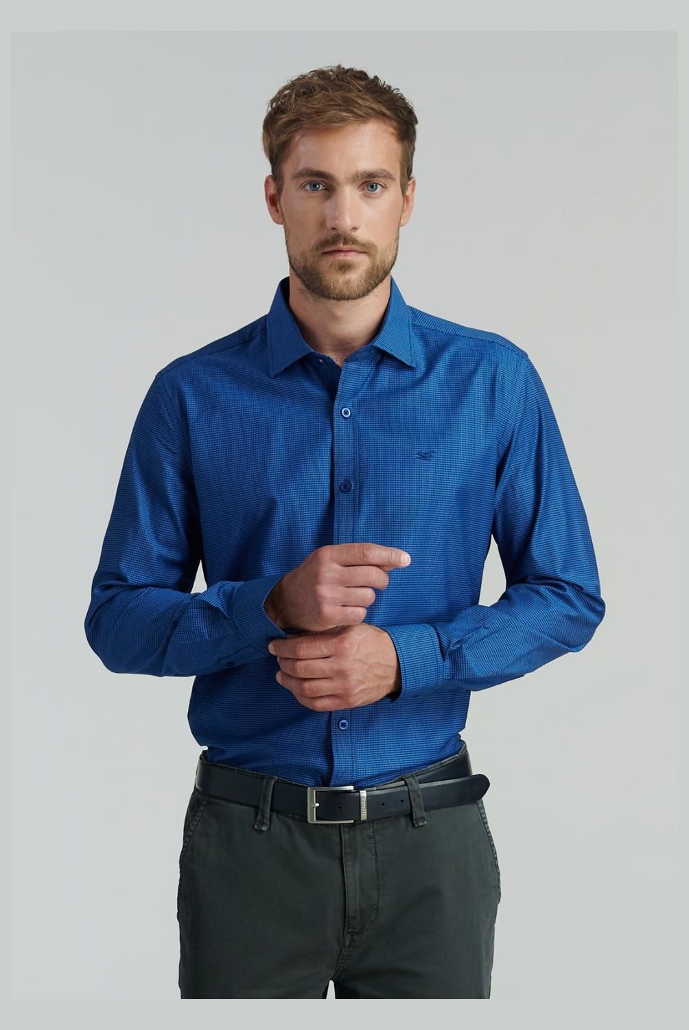 FEROUCH - Camisa Manga Larga Algodón Hombre Ferouch