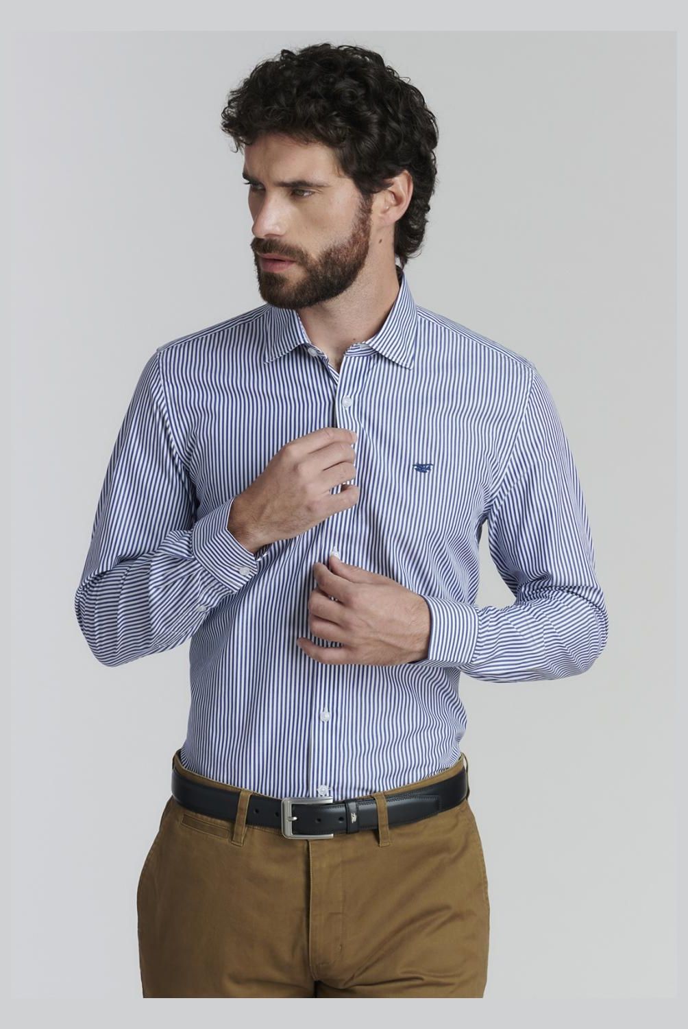 FEROUCH - Camisa Manga Larga Algodón Hombre Ferouch