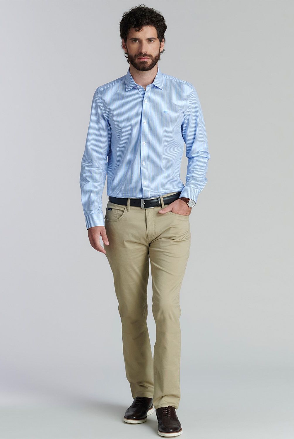 FEROUCH - Camisa Manga Larga Algodón Hombre Ferouch